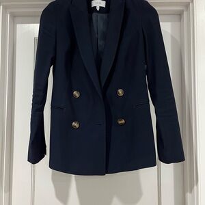 REISS Navy Double-Breasted Women's Blazer